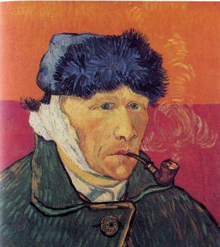 文森特 威廉 梵高 叼著菸鬭、包紥著耳朵的自畫像